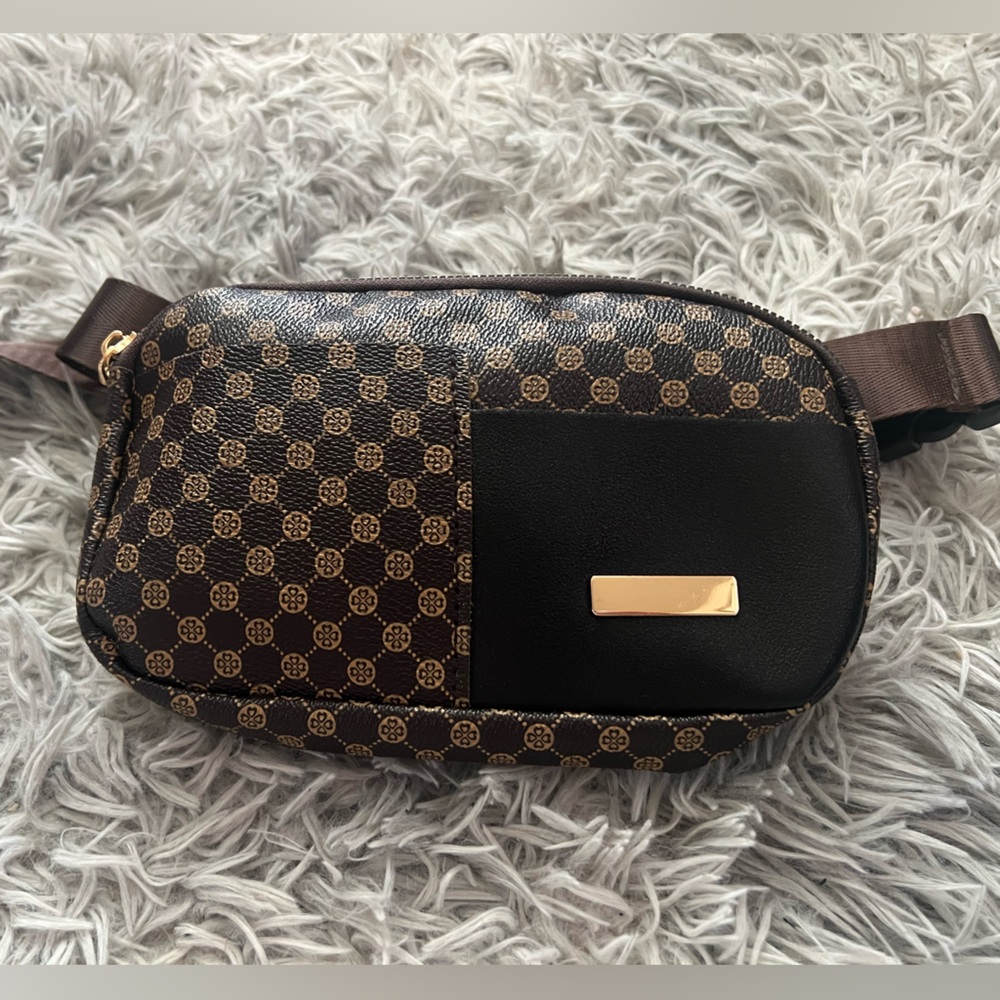 Brown and Gold Patterned Bag